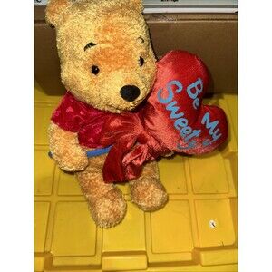 Disney Store Winnie the Pooh Be My Sweety Valentine Red Heart Balloon 13" Plush